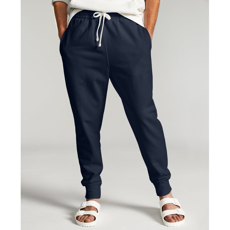 Sun + Stone Men's Garment washed Fleece Joggers Dark Blue Xl
