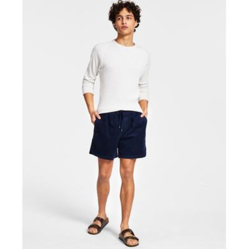 Sun + Stone Men's Max Solid Corduroy Polo Shorts Dark Blue Xxl