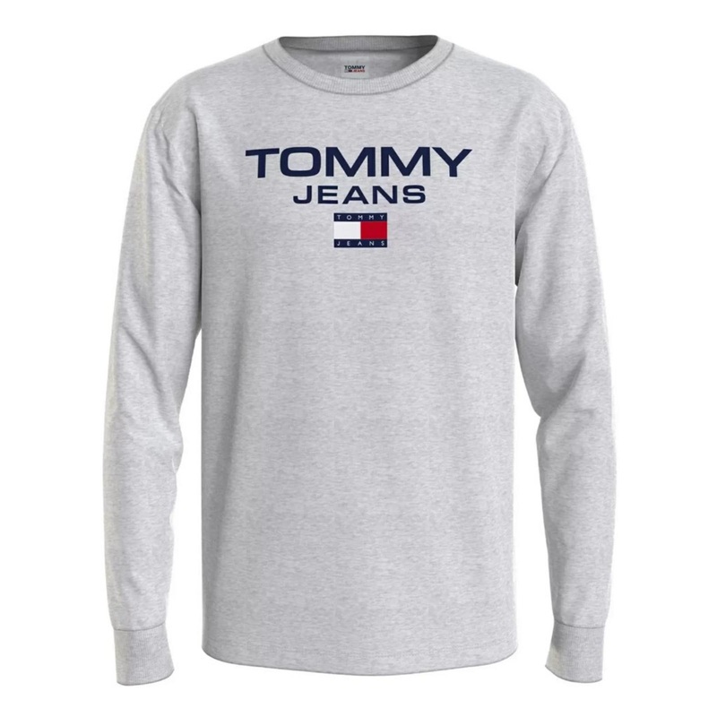 Tommy Jeans Men's Cotton Logo Graphic Tshirt Gray Small