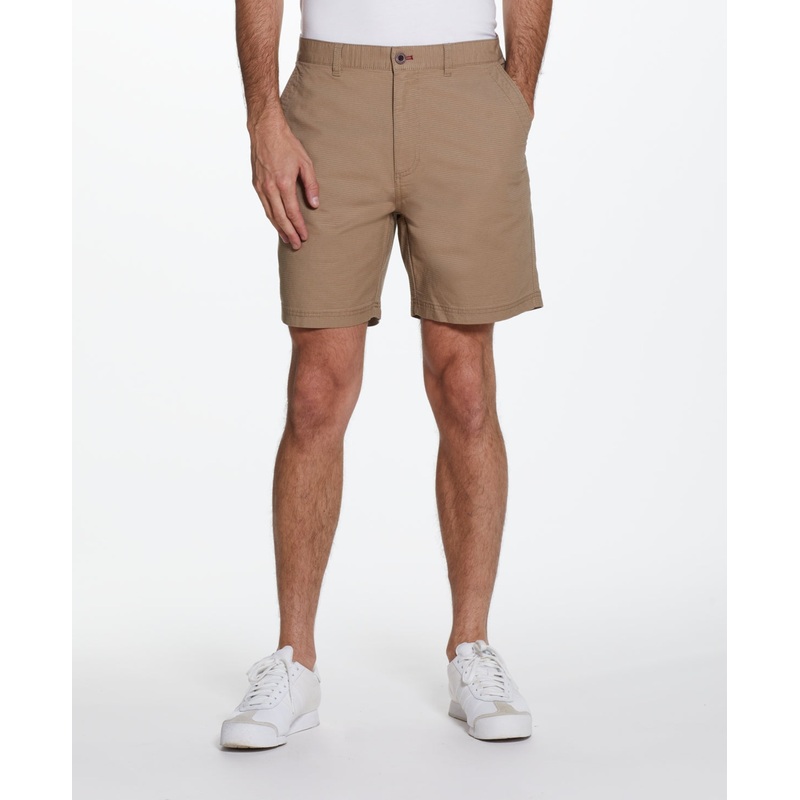 Weatherproof Vintage Mens Flat Front Stretch Shorts Beige Khaki 36 Reg