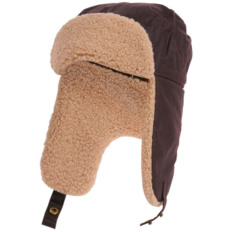 Barbour Men's Morar Wax Trapper Hat Rustic Small Brown