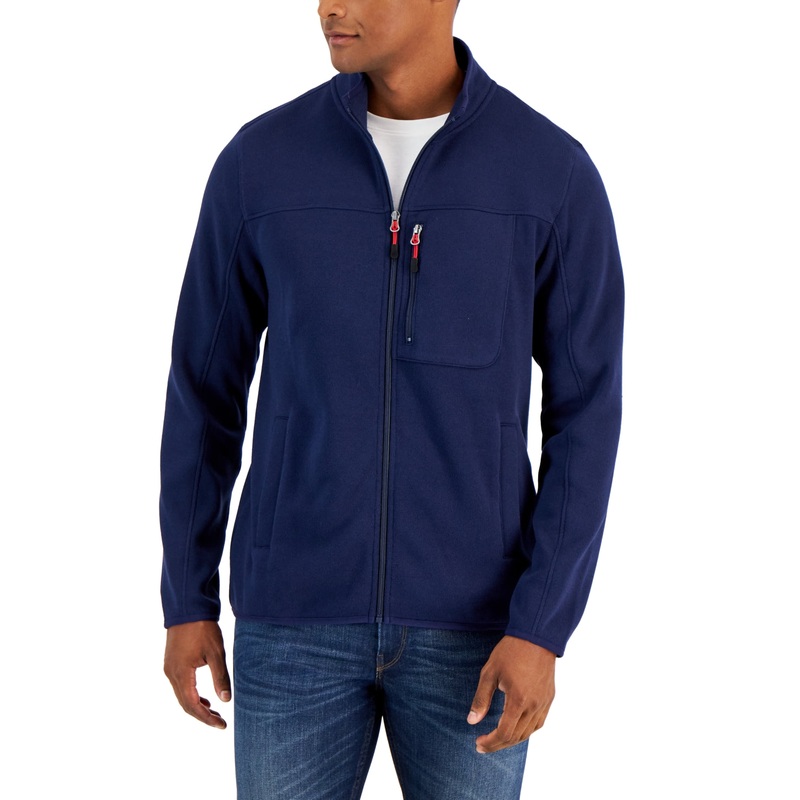 Club Room Men's Fullzip Fleece Sweater  Navy Xl
