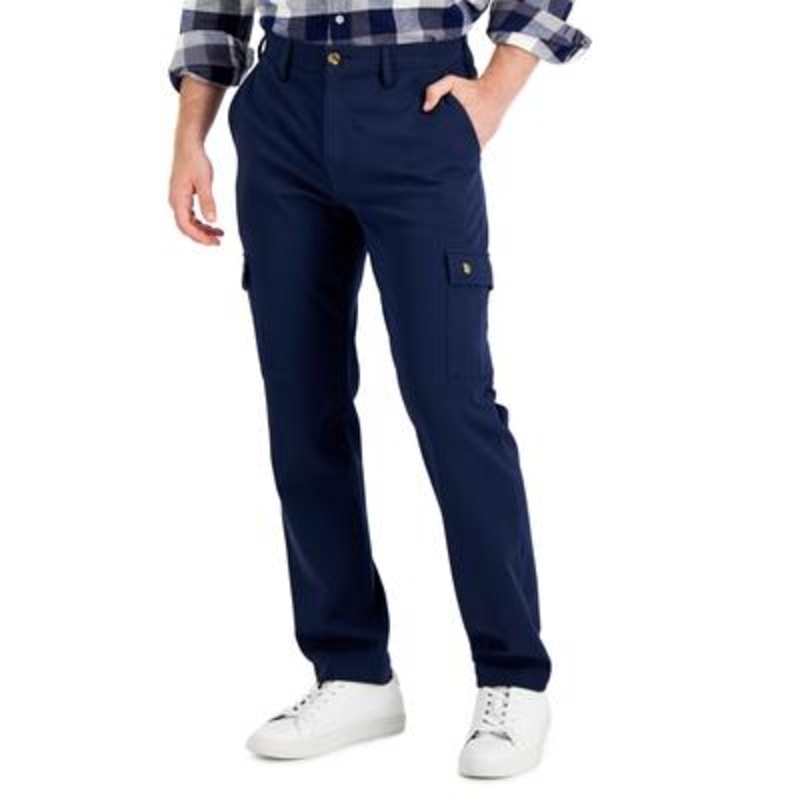 Club Room Men's Regular fit Stretch Cargo Pants  Navy Blue 34 X 30