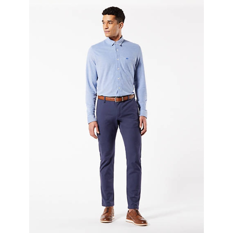 Dockers Men's Alpha Tapered fit Stretch Chino Pants 38 X 30 Dark Blue