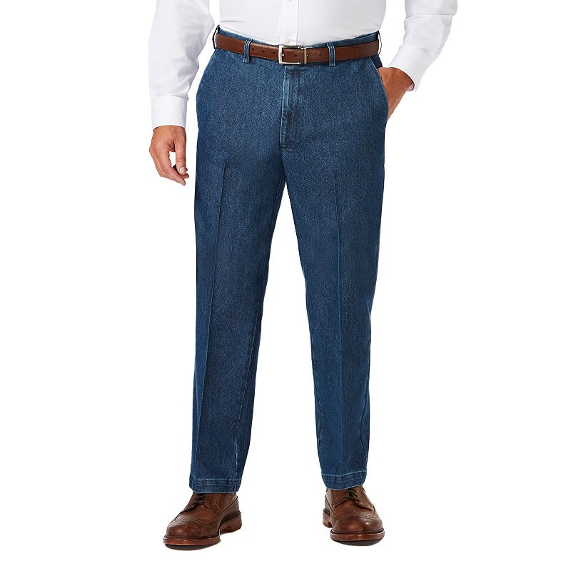 Haggar Men's Big & Tall Denim Pants  Stonewash  Blue 44 X 30