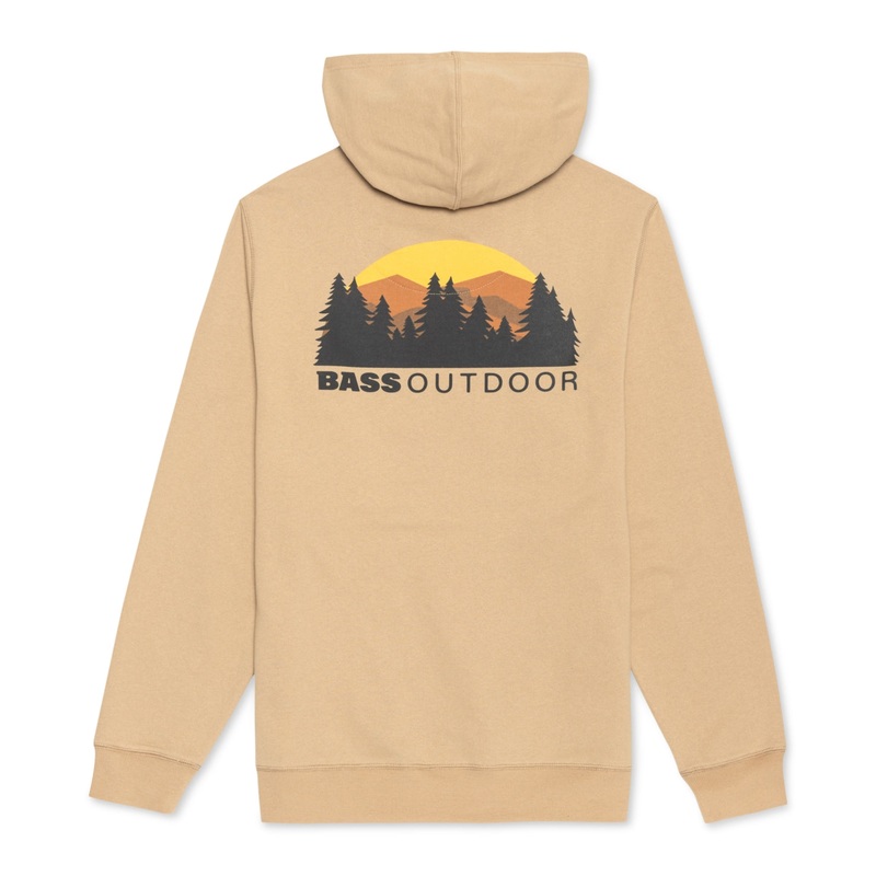 Men's Flint Forest Graphic Fleece Hoodie Large Bass Outdoor