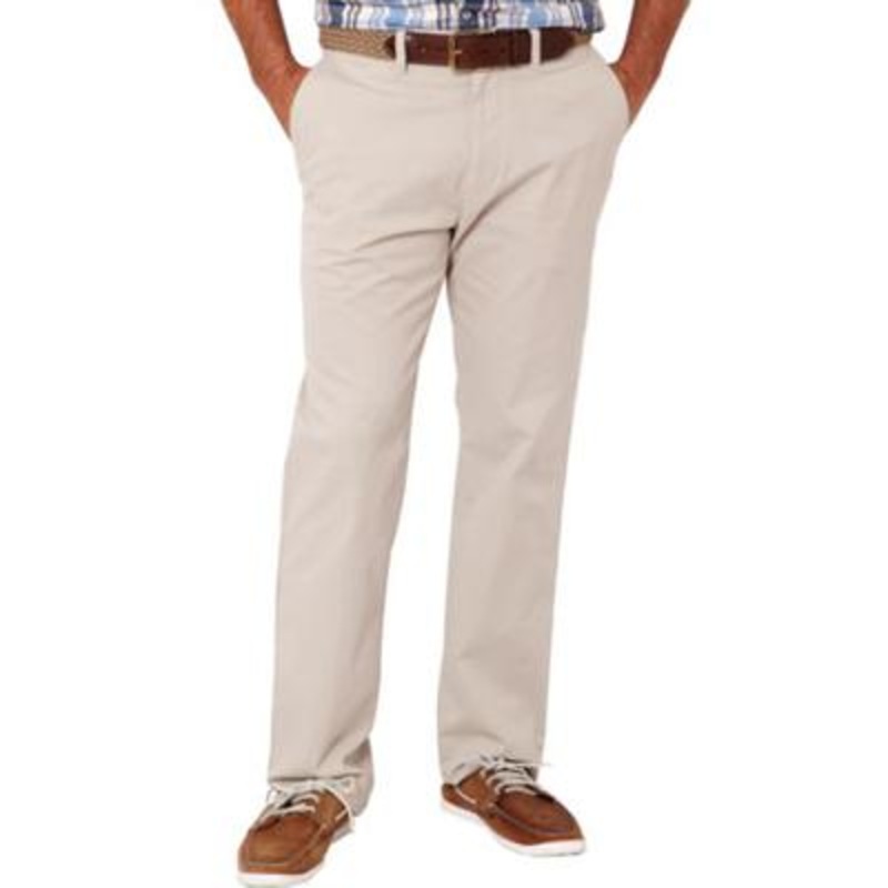 Nautica Men's Classic fit Flat front Lightweight Beacon Pants True Stone White 36 x 30