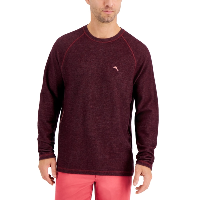 Tommy Bahama Men's Bayview Sweater  Cherry Stone XL