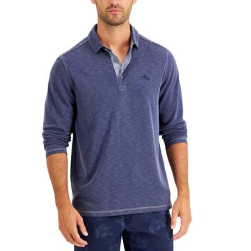 Tommy Bahama Men's Palmetto Textured Polo  Navy Blue  Size 3XL