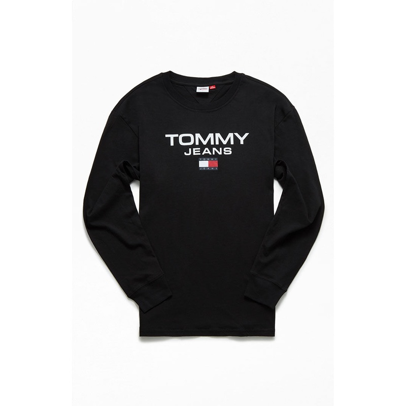 Tommy Jeans Men's Classic Entry Ls Tshirt  Black Size Large