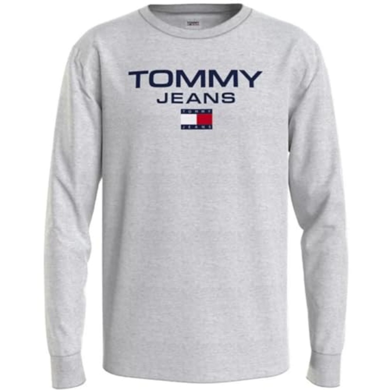 Tommy Jeans Men's Cotton Logo Graphic Tshirt Gray Xxl
