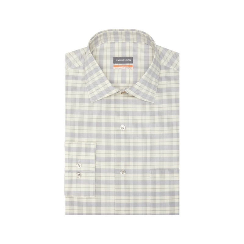Van Heusen Men's Stain Shield Regular Fit Dress Shirt  Gray15-15.5 / 34-35