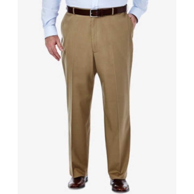 Haggar Men's Big & Tall No Iron Khaki Pants  British Khaki 52 X 30