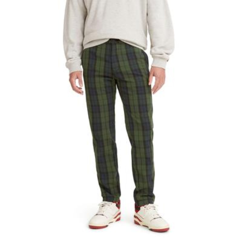 Levi's Men's Fig Plaid Mountain View Tapered Jeans Black 32X32