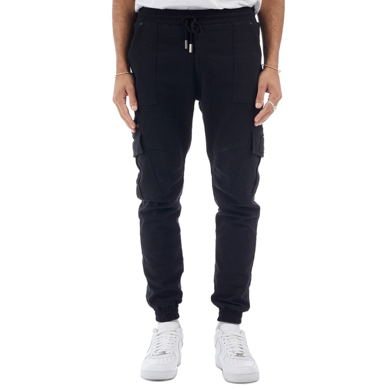 Nana Judy Men's Denim Cargo Joggers Black Large