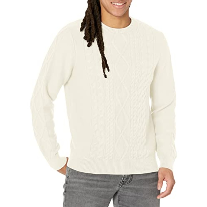 Nautica Men's Cableknit Sweater  White  XL