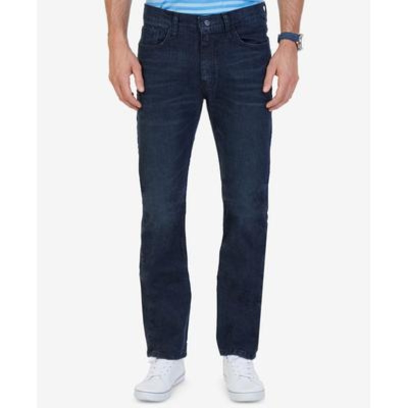 Nautica Men's Stretch Straight leg Jeans Dark Blue 36 x 30