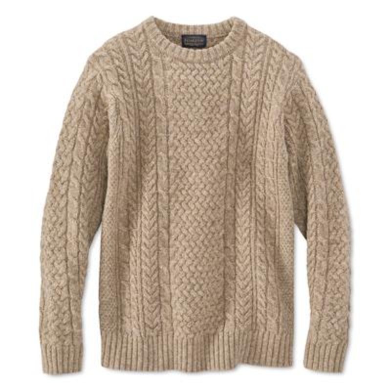 Pendleton Men's Shetland Fisherman Sweater XL Coyote Beige