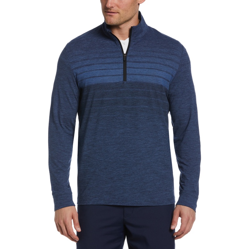 Pga Tour Men's Waterrepellent 1/4Zip Lightweight Golf Sweater Navy Blue Small