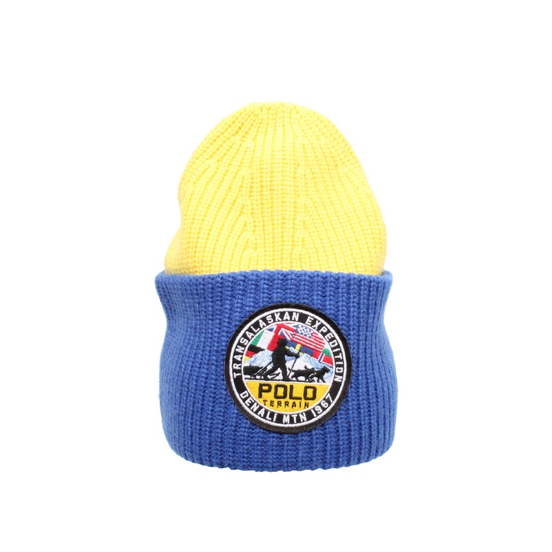 Polo Ralph Lauren Colorblocked Terrain Knit Cuffed Hat Yellow Osfa