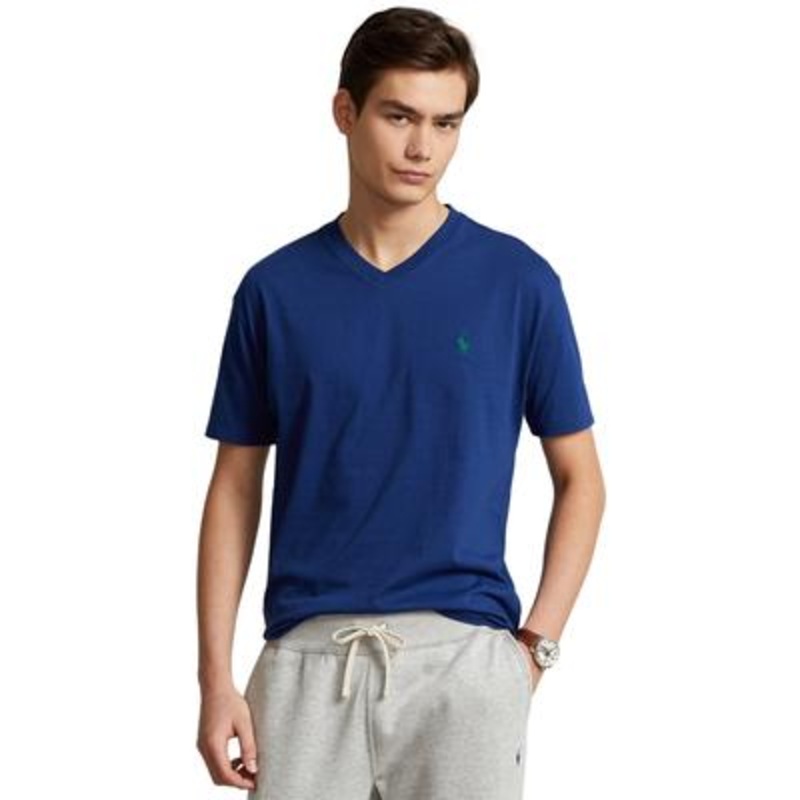 Polo Ralph Lauren Men's Vneck Tshirt  Harrison Blue Navy Large