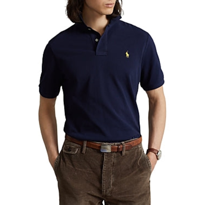 Polo Ralph Lauren Mens Navy Mesh Embroidered Polo Shirt Xxl