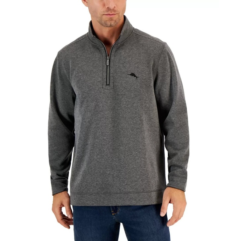 Tommy Bahama Men's Purple Tango Wave 1/2 Zip Sweatshirt Medium Grey / Purple