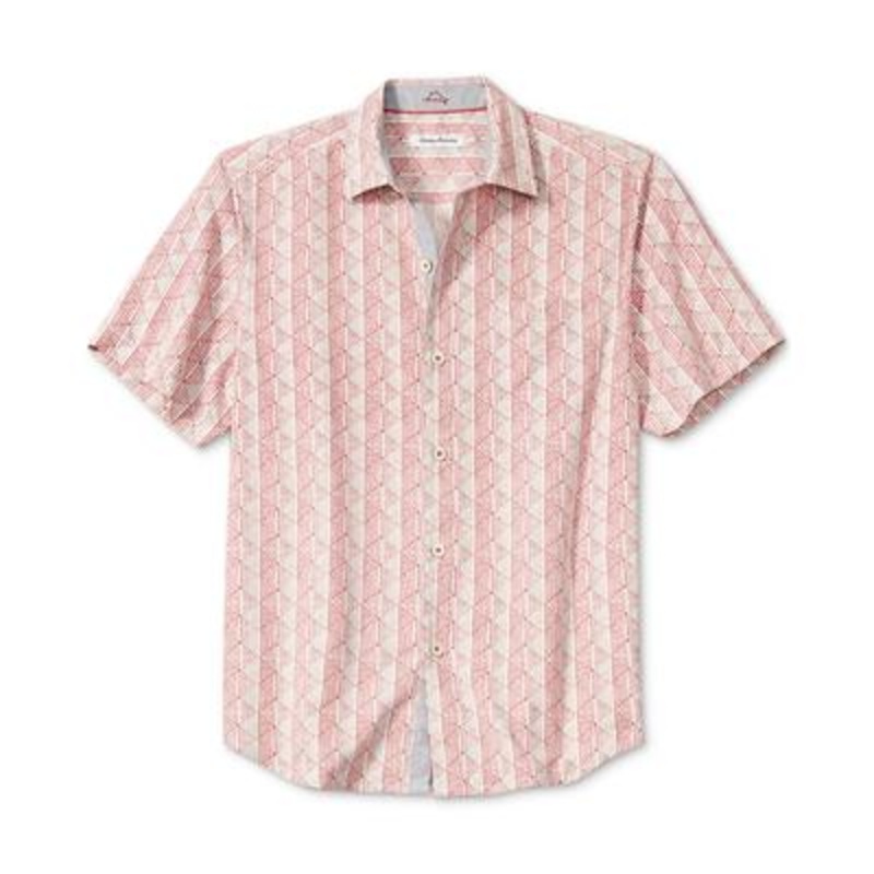 Tommy Bahama Mens Diamond Springs Shirt  Red 2XL