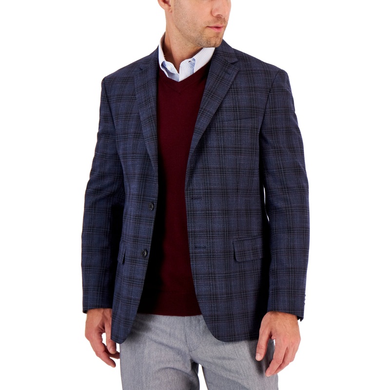 Tommy Hilfiger Modern fit Check Sport Coat  Blue 44R