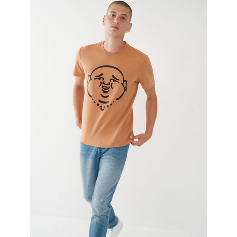 True Religion Men's Glossy Buddha Tshirt Xl Brown