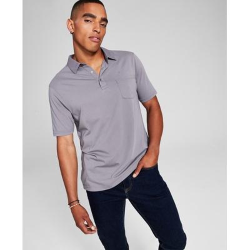 And Now This Men's Pocket Polo Shirt Gray XL