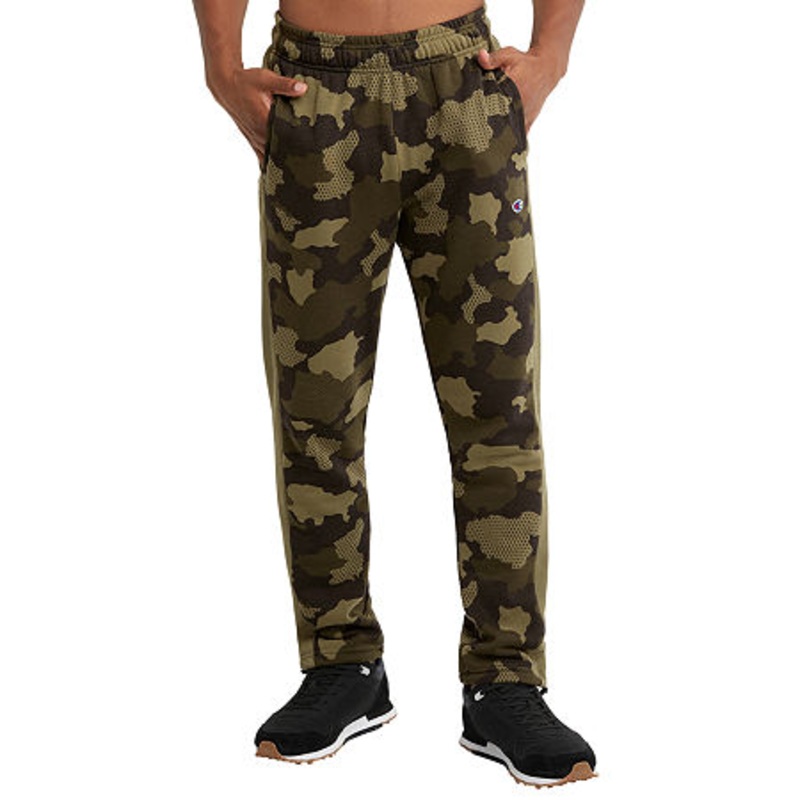 Camo Champion Green Men's Fleece Sweatpants Size Large
