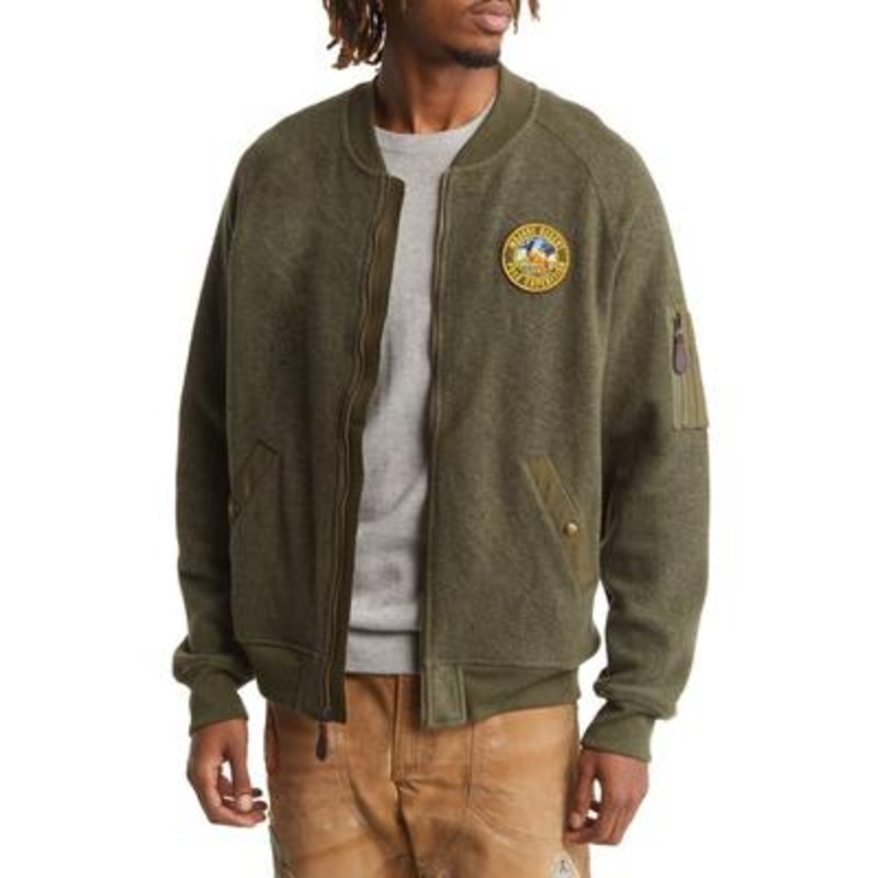 Polo Ralph Lauren Green Xl Fleece Bomber Jacket
