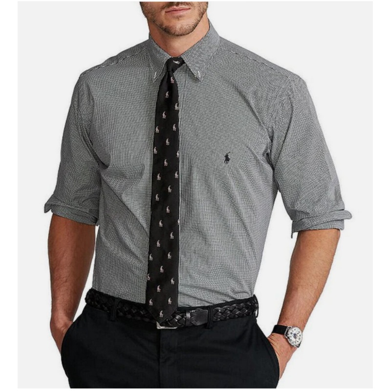 Polo Ralph Lauren Men's Poplin Classic Fit Check Shirt Black Small