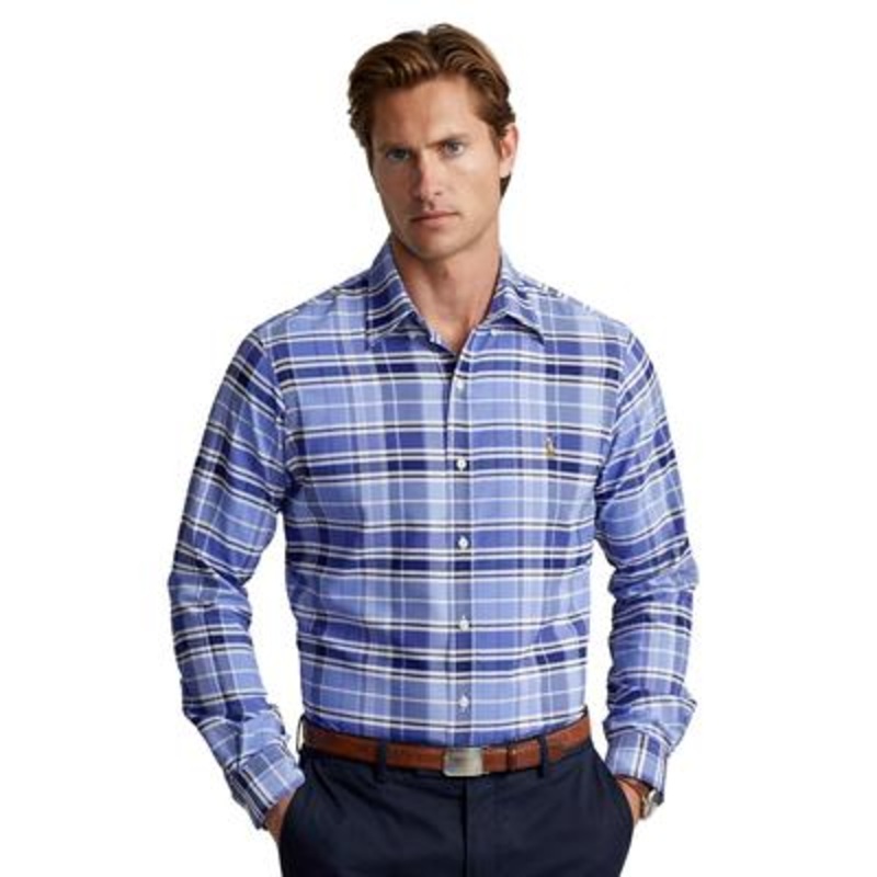 Ralph Lauren Men's Plaid Buttondown Shirt  Blue Small