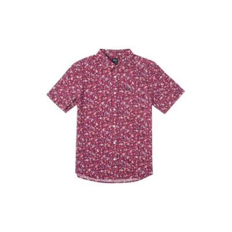 Rvca Justice Mens Button up Shirt Red XL