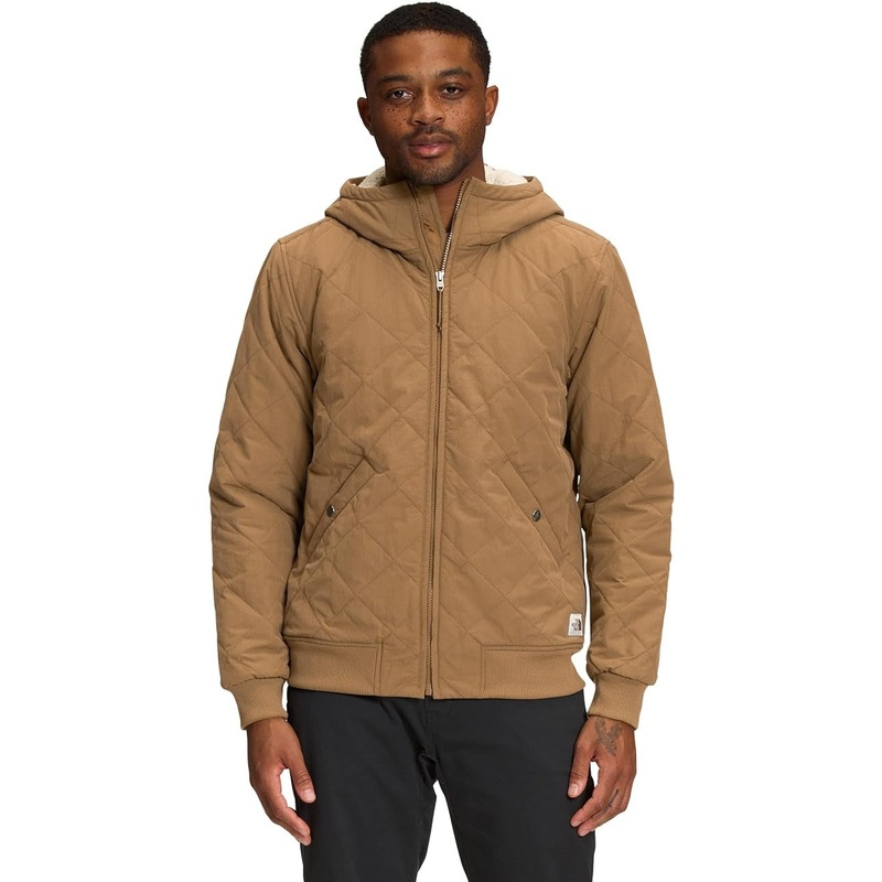 The North Face Mens Cuchillo Insulated Hooded Jacket XXL Brown Sherpa Lining