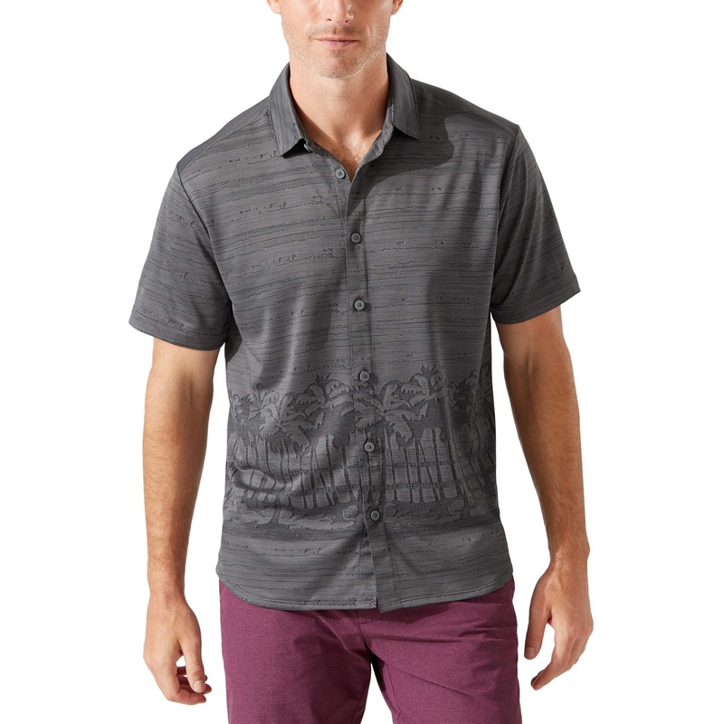 Tommy Bahama Men's Palm Boulevard Camp Shirt Xl Gray