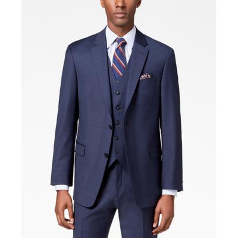 Tommy Hilfiger Mens Wool Blend Suit Jacket 36R Blue