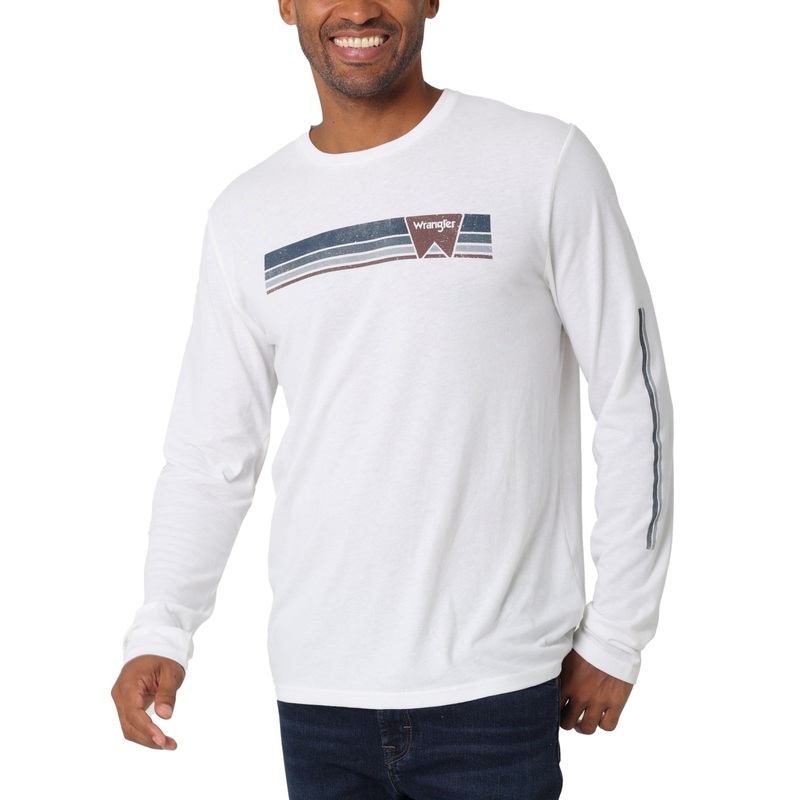 Wrangler Men's Graphic Long Sleeve Tshirt White 2XL