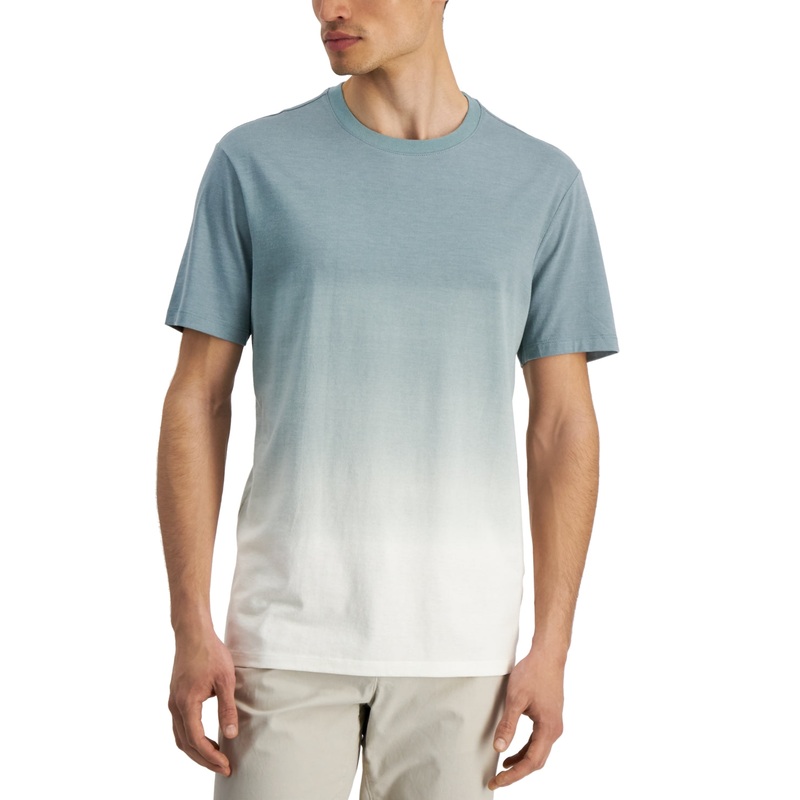 Alfani Men's Crewneck Ombreprint Shirt Green Small