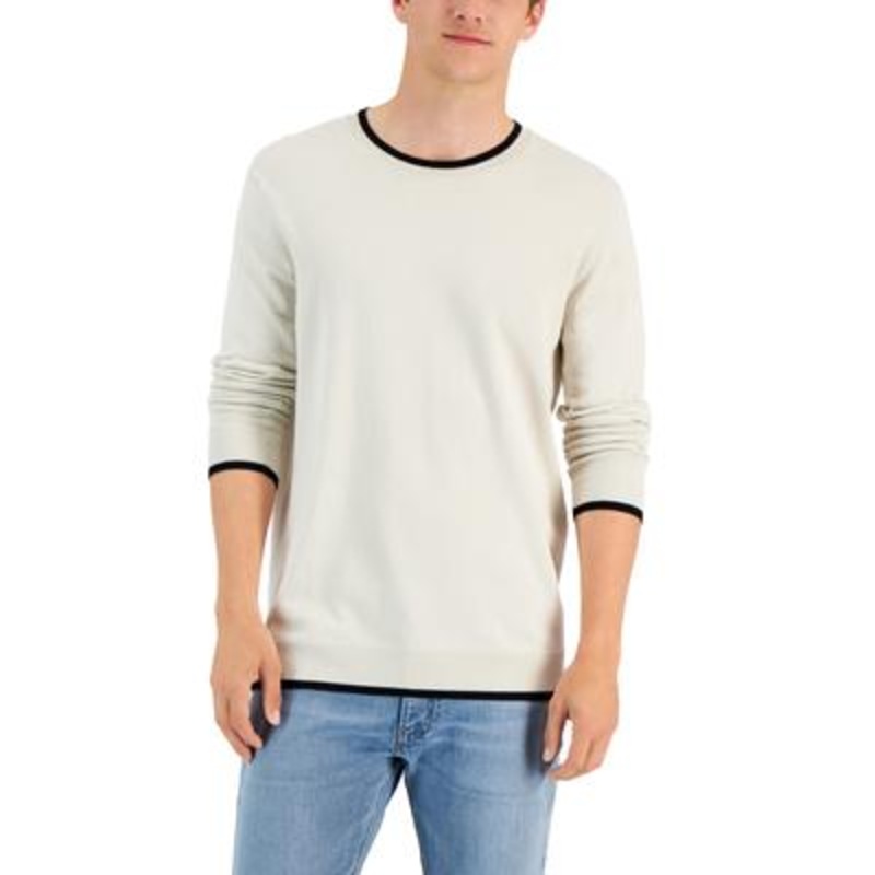 Alfani Men's Crewneck Sweater  Moonstruck Lt Beige XL