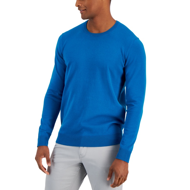 Alfani Men's Crewneck Sweater  True Teal  Large