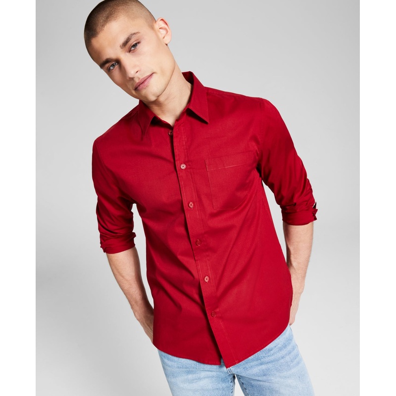 And Now This Men's Poplin Longsleeve Button up Shirt Medium 2XL