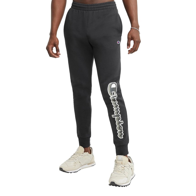 Champion Powerblend Graphic Jogger Pants Mens Size  Blue Medium