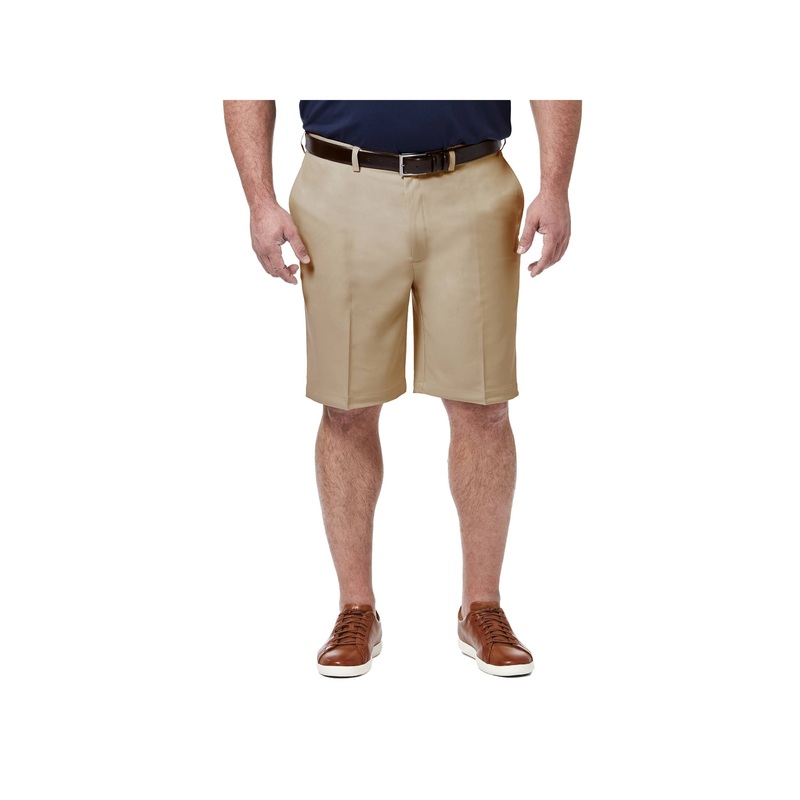 Haggar Mens Classic Fit Beige Stretch Shorts 46 Reg