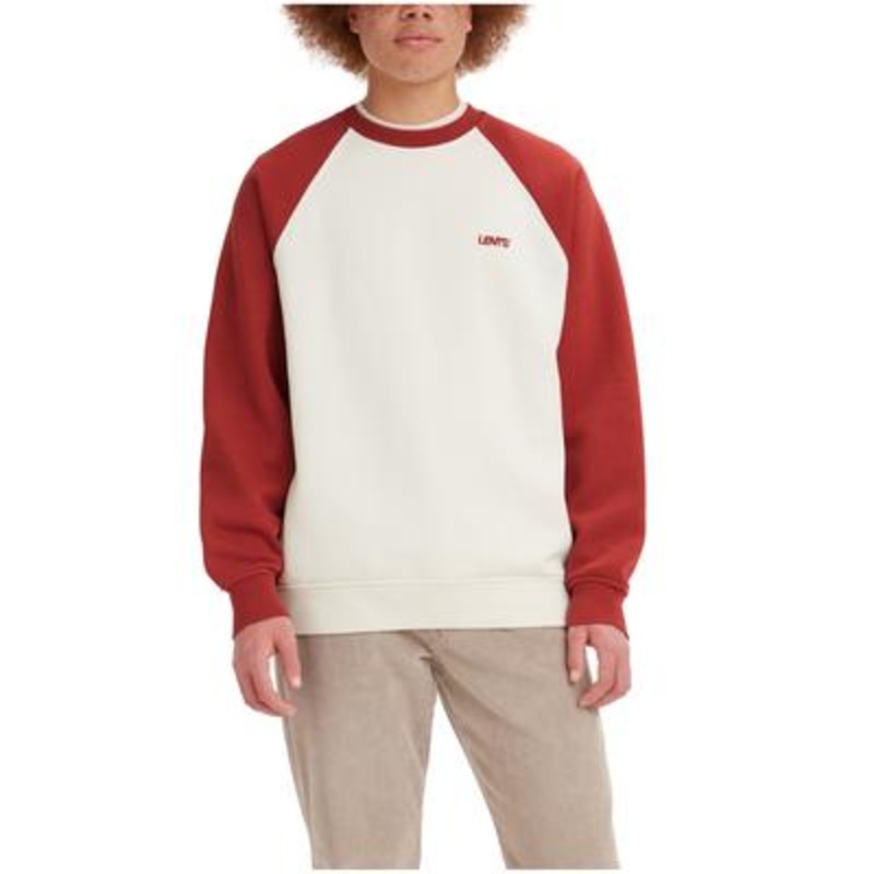 Levi's Men's Varsity Raglan Sweatshirt  Retro Brick Red  Size Large