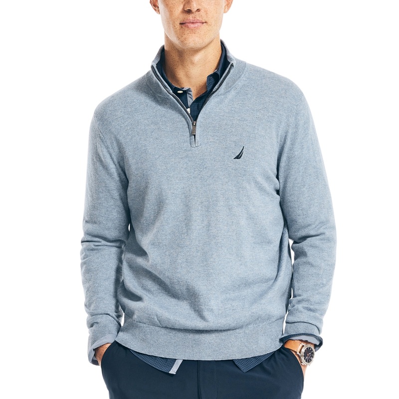 Nautica Men's Navtech Classicfit Quarter Zip Sweater Blue 3XL