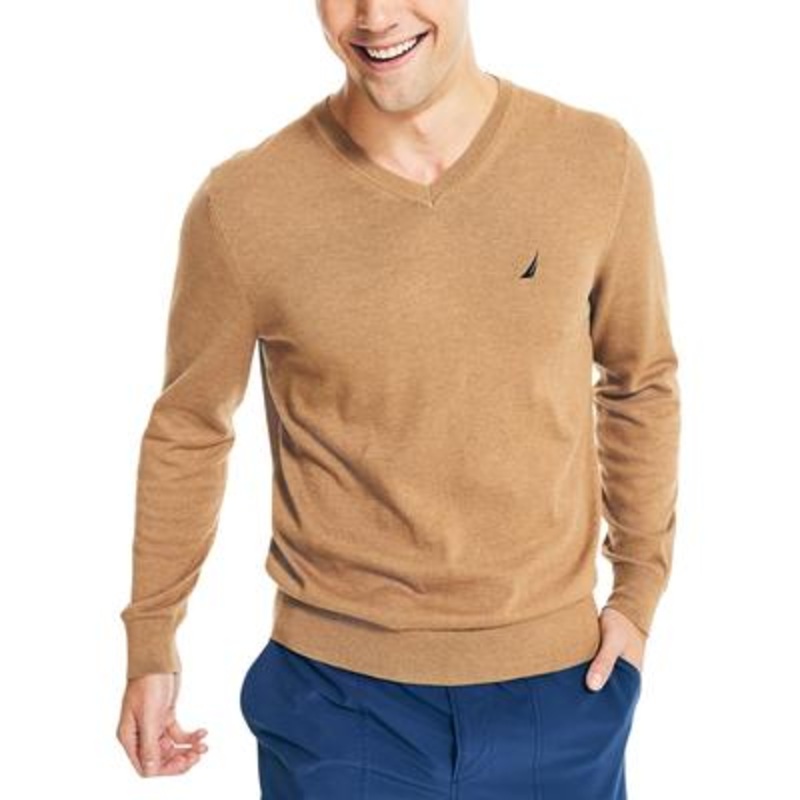 Nautica Men's Navtech V-neck Sweater  Sea Otter Heather XL