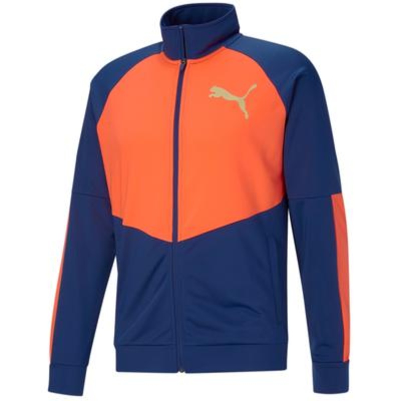 Puma Mens Blue Orange Athletic Jacket  Small